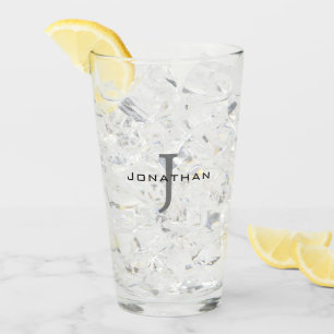 Maskuline Schwarz-Weiß-Anfangsbuchstaben + Name Mo Glas