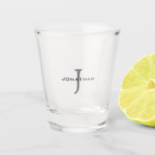 Maskuline Schwarz-Weiß-Anfangsbuchstaben + Name Mo Schnapsglas (Vorderseite)