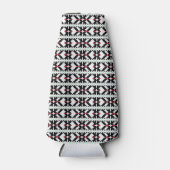 Maskuline Schwarz-Weiß lettische Stammeskunst Flaschenkühler (Vorderseite)