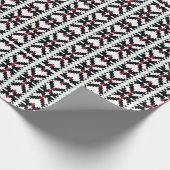 Maskuline Schwarz-Weiß lettische Stammeskunst Geschenkpapier (Ecke)