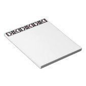 Maskuline Schwarz-Weiß lettische Stammeskunst Notizblock (angewinkelt)