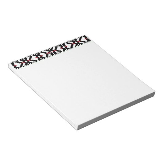 Maskuline Schwarz-Weiß lettische Stammeskunst Notizblock (angewinkelt)