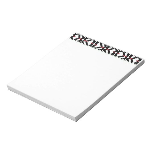 Maskuline Schwarz-Weiß lettische Stammeskunst Notizblock (Rotiert)