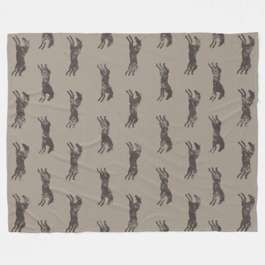 Maskuline Schwarze und Tan Classic Pferde Fleecedecke (Vorderseite (Horizontal))