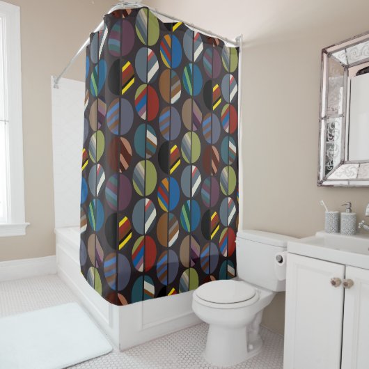 Maskuline Streifen Oval Halves Duschvorhang (Beispiel)