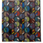 Maskuline Streifen Oval Halves Duschvorhang (Vorderseite)