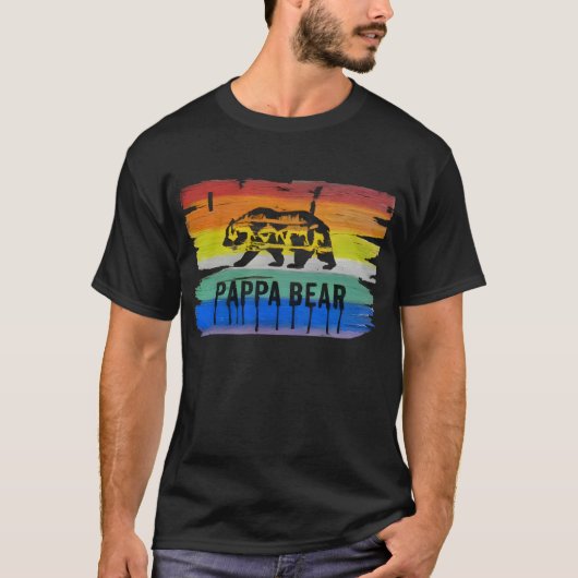 Maskuline und Sleek Gay Bar Pride Pappa Bär T-Shirt (Vorderseite)