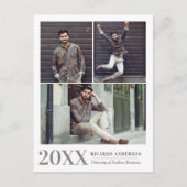Maskuline Uni 3 Foto Abschluss Ankündigung Postkarte (Vorderseite)