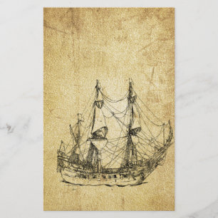 Maskuline Vintag nautische Klasse antikes Schiff Briefpapier