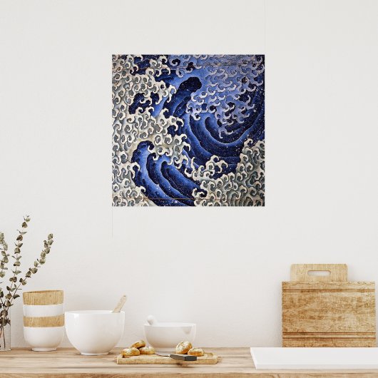 Maskuline Wave, Hokusai Poster (Küche)