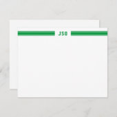 Maskuline, weiß und grün mitteilungskarte (Vorne/Hinten)