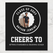 Maskuliner Foto Abschluss Weinetikett (Einzelnes Label)