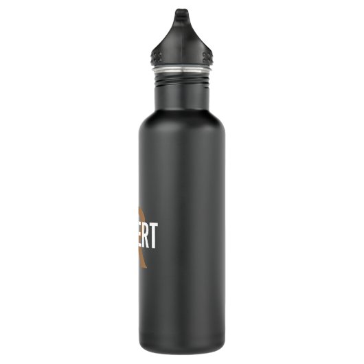 Maskuliner mit Monogramm Name Edelstahlflasche (Rechts)