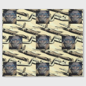 Maskulinstische Illustrierte Flugzeug Personalisie Geschenkpapier (Flach)