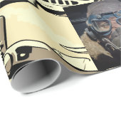 Maskulinstische Illustrierte Flugzeug Personalisie Geschenkpapier (Rolleneckpunkt)