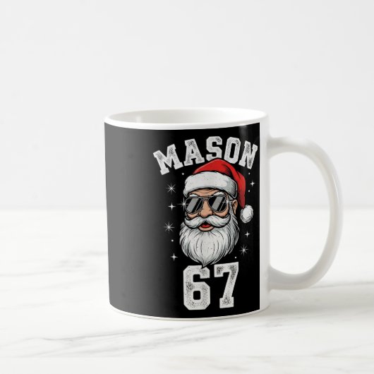 Mason 67 Cool Santa Christmas Six Seven Meme  Kaffeetasse (Rechts)