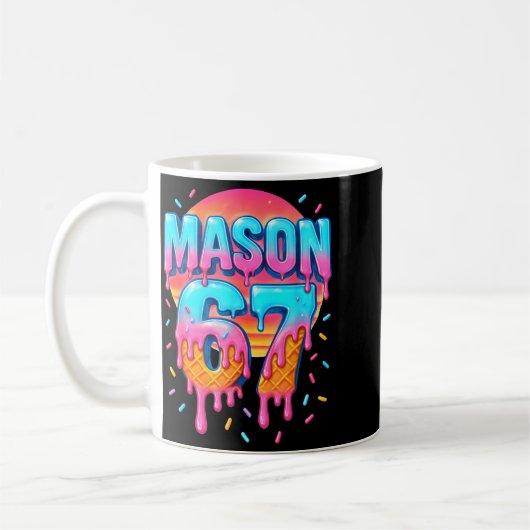 Mason 67 Costume Ice Cream Baseball Drip 6 7 Meme Kaffeetasse (Links)