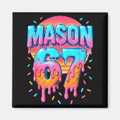 Mason 67 Costume Ice Cream Baseball Drip 6 7 Meme Magnet (Vorne)