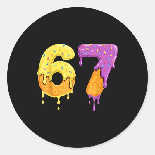 Mason 67 Eis-Drip-Meme Six Seven Lustig Runder Aufkleber (Vorderseite)