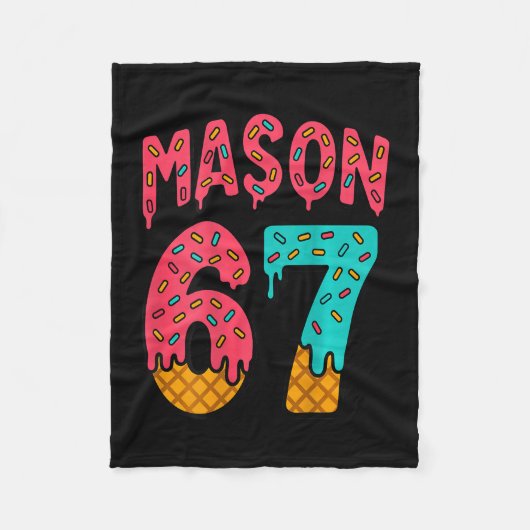 Mason 67 Eiscreme Süßes Meme Six Seven (auf Ck)  Fleecedecke (Vorderseite)