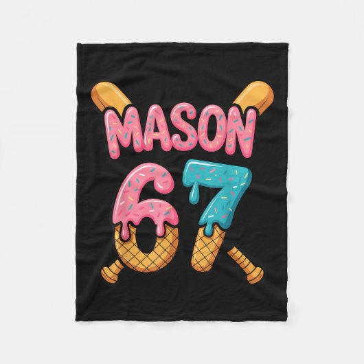 Mason 67 Eiscreme-Tropf-Baseball Fleecedecke (Vorderseite)