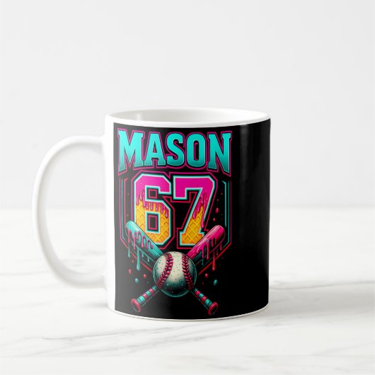Mason 67 Funny Ice Cream Drip Baseball Ice Cream D Kaffeetasse (Links)