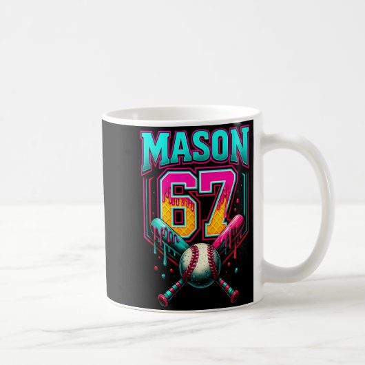 Mason 67 Funny Ice Cream Drip Baseball Ice Cream D Kaffeetasse (Rechts)