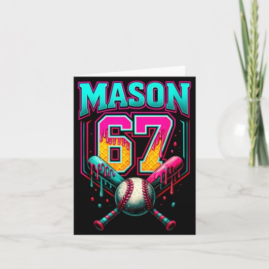 Mason 67 Funny Ice Cream Drip Baseball Ice Cream D Karte (Vorderseite)