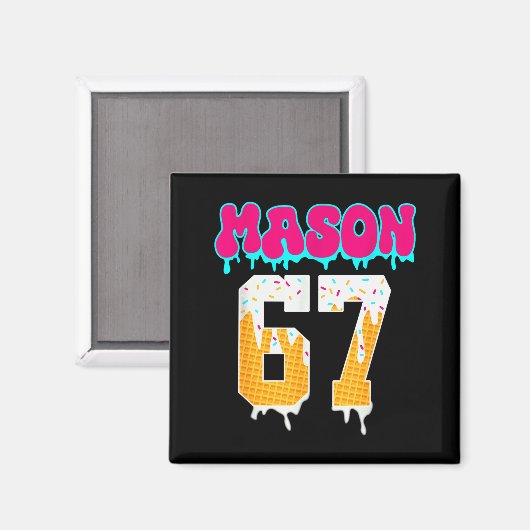 Mason 67 Funny Ice Cream Drip Baseball Ice Cream D Magnet (Vorderseite/Rückseite)