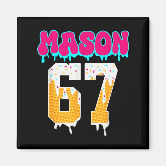 Mason 67 Funny Ice Cream Drip Baseball Ice Cream D Magnet (Vorne)