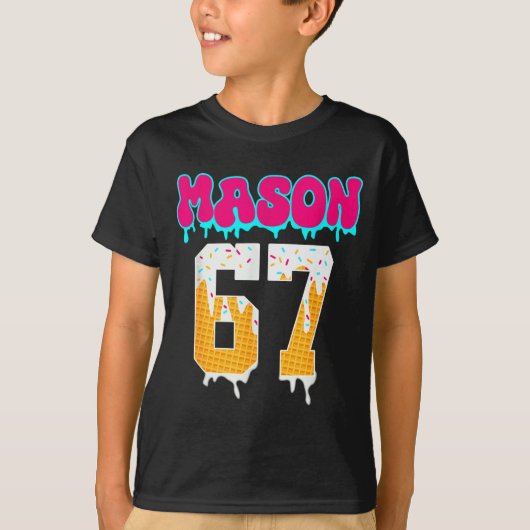 Mason 67 Funny Ice Cream Drip Baseball Ice Cream D T-Shirt (Vorderseite)