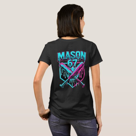 Mason 67 Funny Ice Tropfen Baseball Meme Graphi T-Shirt (Schwarz voll)