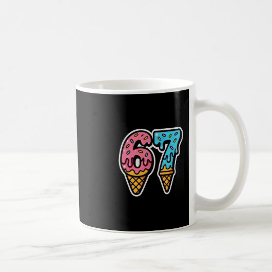 Mason 67 Ice Cream Cute Meme Six Seven  Kaffeetasse (Rechts)