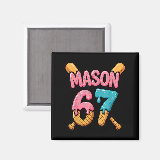 Mason 67 Ice Cream Drip Baseball Magnet (Vorderseite/Rückseite)