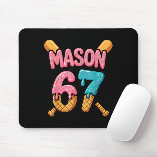 Mason 67 Ice Cream Drip Baseball  Mousepad (Mit Mouse)