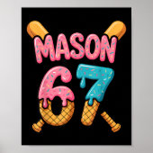 Mason 67 Ice Cream Drip Baseball  Poster (Vorne)
