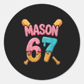 Mason 67 Ice Cream Drip Baseball Runder Aufkleber (Vorderseite)