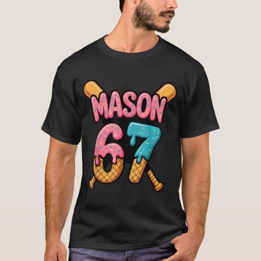 Mason 67 Ice Cream Drip Baseball T-Shirt (Vorderseite)