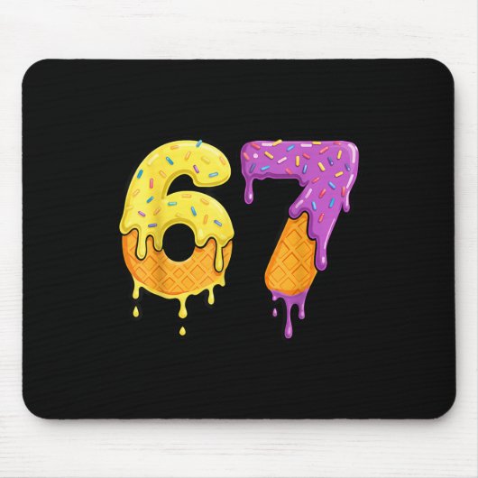 Mason 67 Ice Cream Drip Meme Sechs Sieben Lustig  Mousepad (Vorne)