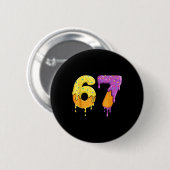 Mason 67 Ice Cream Drip Meme Six Seven Lustig Button (Vorne & Hinten)