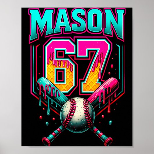 Mason 67 Lustige Eiscreme-Tropf Baseball Eiscreme  Poster (Vorne)