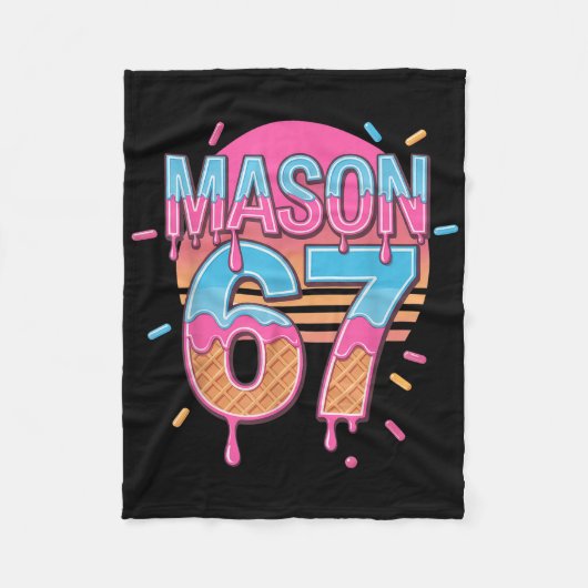 Mason 67 Meme Eiscreme Bysebyll Drip Fleecedecke (Vorderseite)