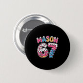 Mason 67 Meme liebt Eiscreme-Drip-Sport Sechs Sieb Button (Vorne & Hinten)