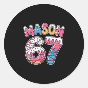 Mason 67 Meme liebt Eiscreme-Drip-Sport Six Seven Runder Aufkleber