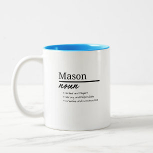 Mason, Boy Personalized Name Definition Mug Zweifarbige Tasse