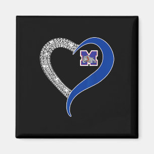 Mason Bulldogs Logo Diamond Heart Hs Magnet
