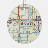 Mason City Iowa Vintage Karte Keramik Ornament (Links)