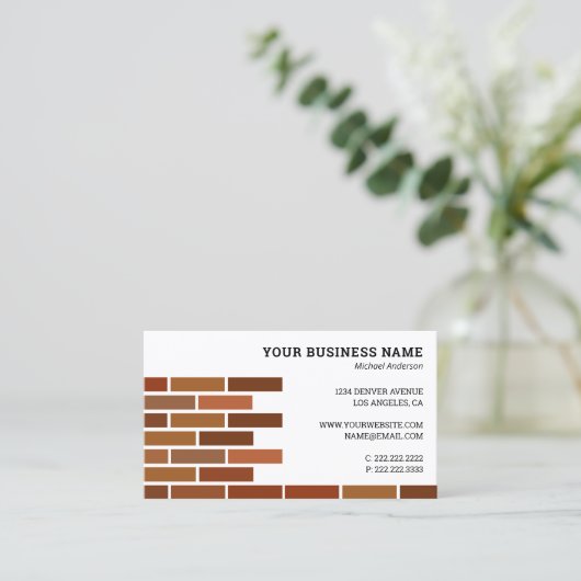 Mason Construction Bricklayer Visitenkarte (Stehend Vorderseite)