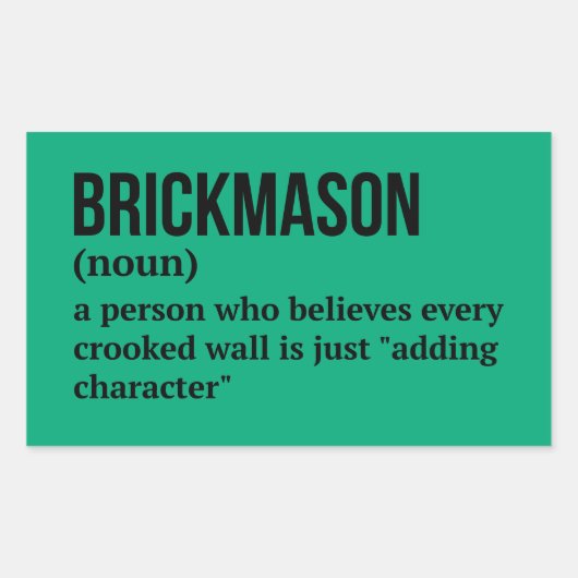 Mason-Definition-Design Rechteckiger Aufkleber (Vorderseite)