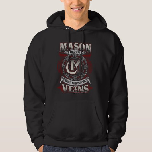 Mason Familienname läuft durch meine Venen Hoodie (Vorderseite)